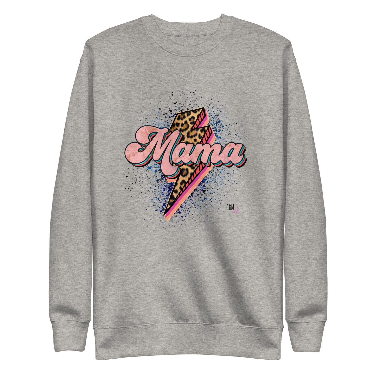 Mama Leopard Print Bolt Premium Sweatshirt