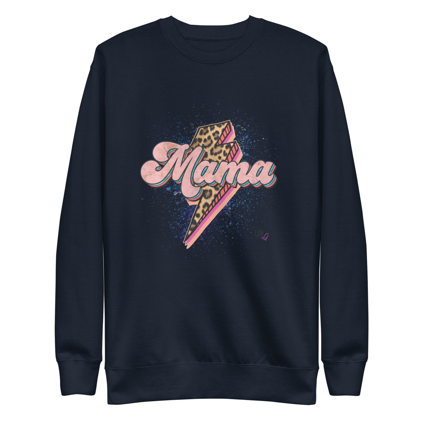 Mama Leopard Print Bolt Premium Sweatshirt